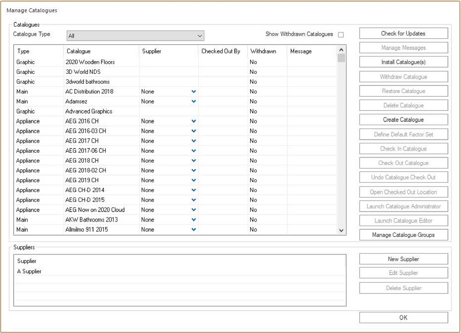 Manage Catalogues