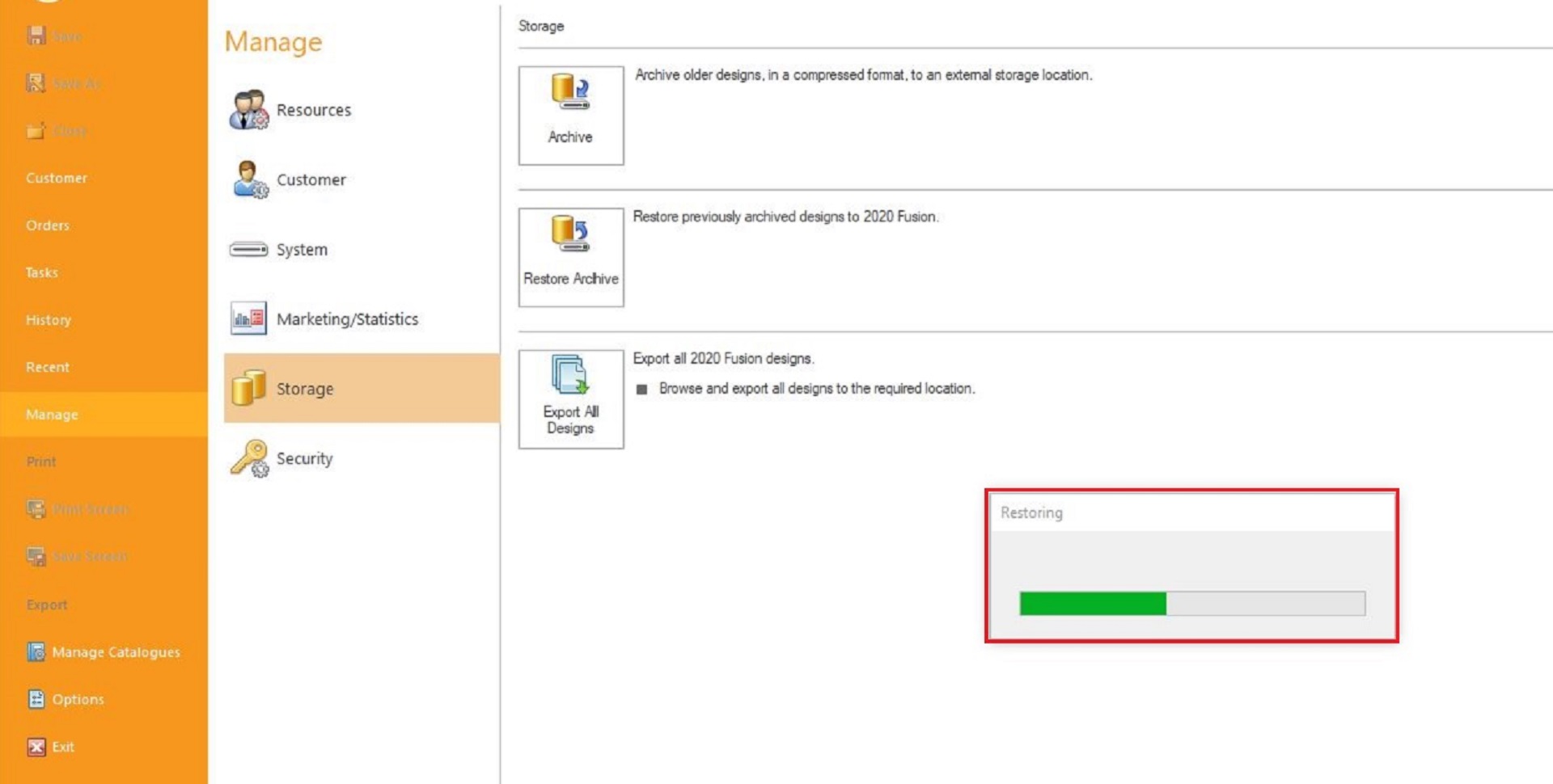 Restore c