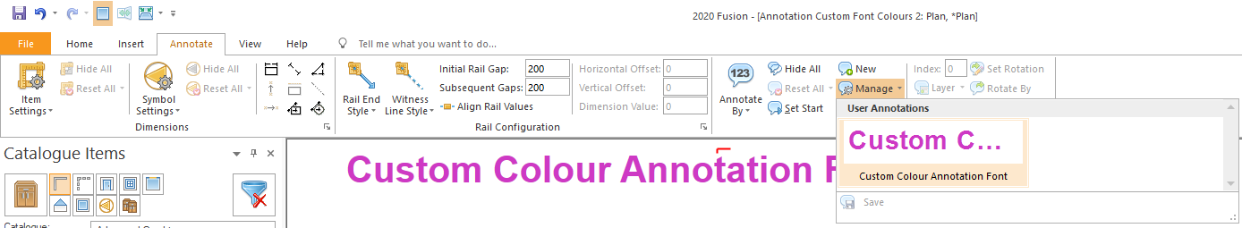 Custom Colour Saved Annotation