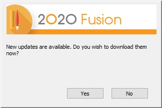 Example of what the Catalogue Updates notification window looks like